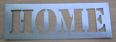 Stencil decorativo, lettera in metallo HOME