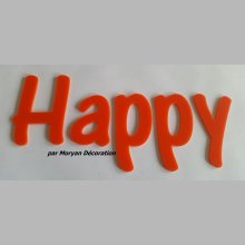 Lettera Happy deco in plexiglas, altezza 20 cm