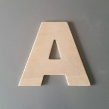 Lettera in legno grezzo da verniciare modello ARIAL BLACK