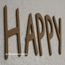Lettera decorativa in legno HAPPY