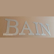 Lettera decorativa in zinco BAIN 10 cm